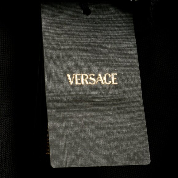 Versace Men's Black Logo Embroidery Short Sleeve Polo Shirt US S IT 48 - Picture 5 of 6